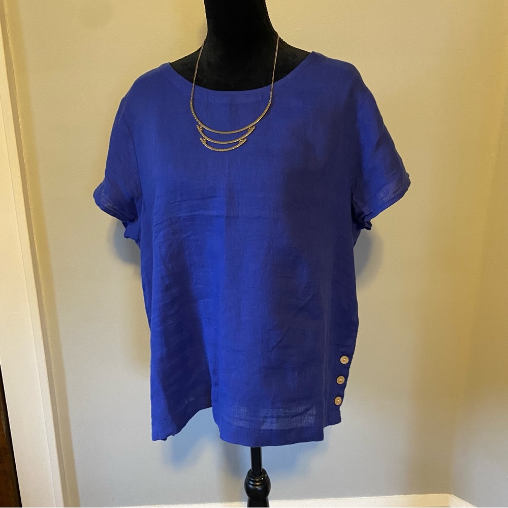Blue linen shirt